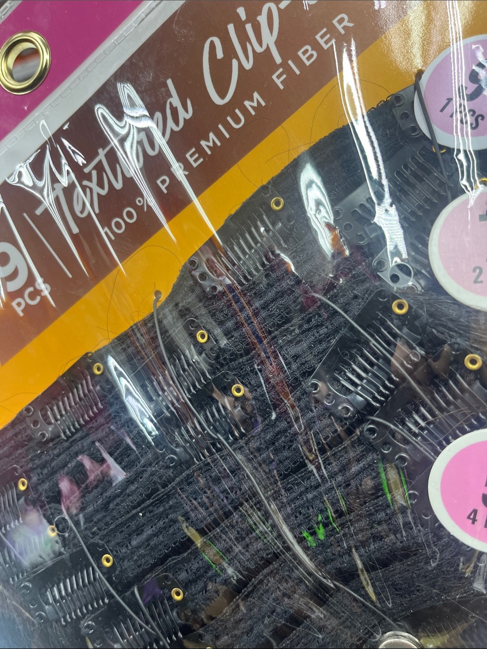 Textured Clip-In Hair Extensions - Black - Premium Fiber - Picture 5 of 5